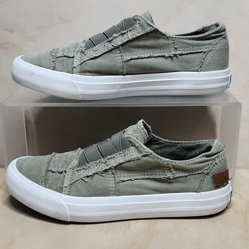 Blowfish Malibu Women Green White Slip-On Sneakers Cavas Shoes